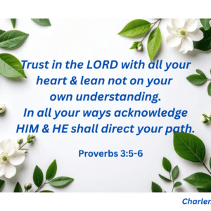 Trust in the LORD biblical verse with floral background healing faith prayer.