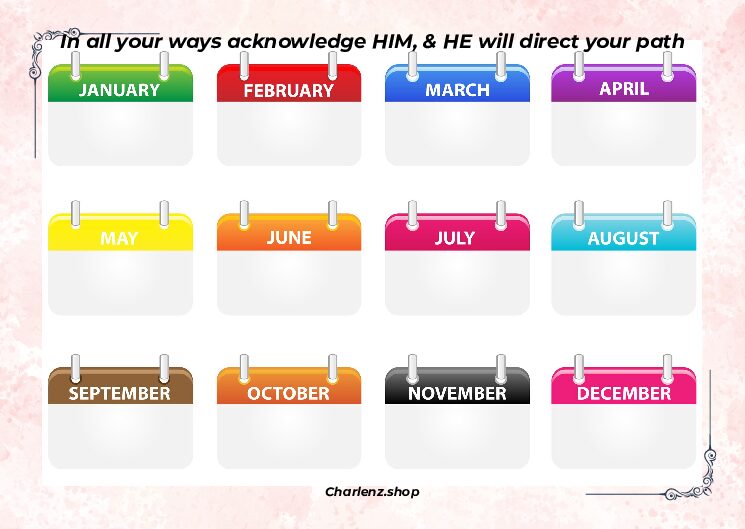 12 Months Single Planner God Directs