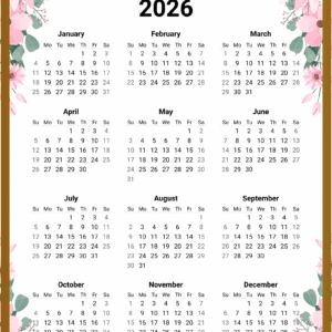 Your Greatest Reward 2026 one-page Christian calendar inspired by Genesis 15:1