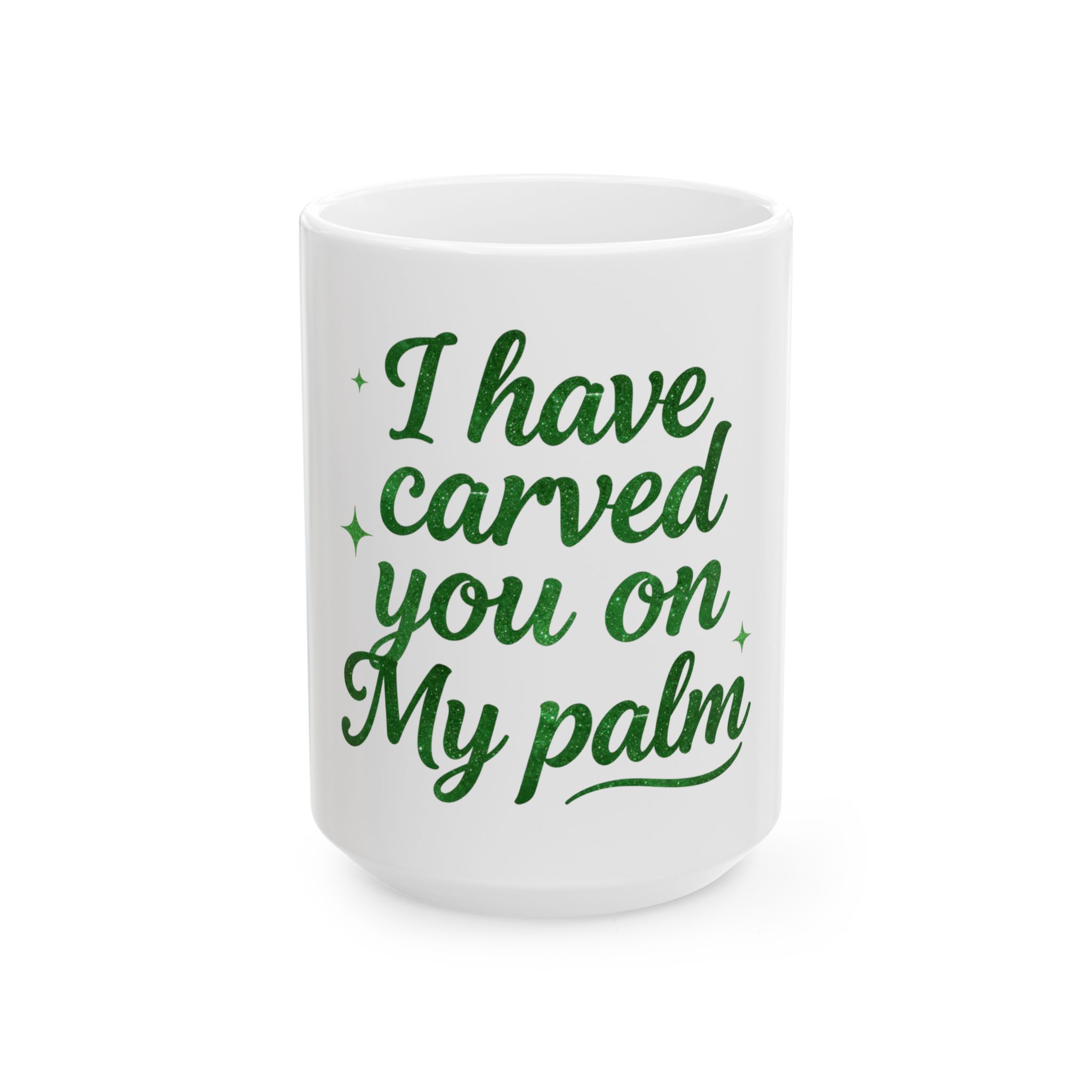 I Have Carved You on My Palm – Isaiah 49:16 | Script Green Mug Typography, Ceramic Coffee Cup - Image 5