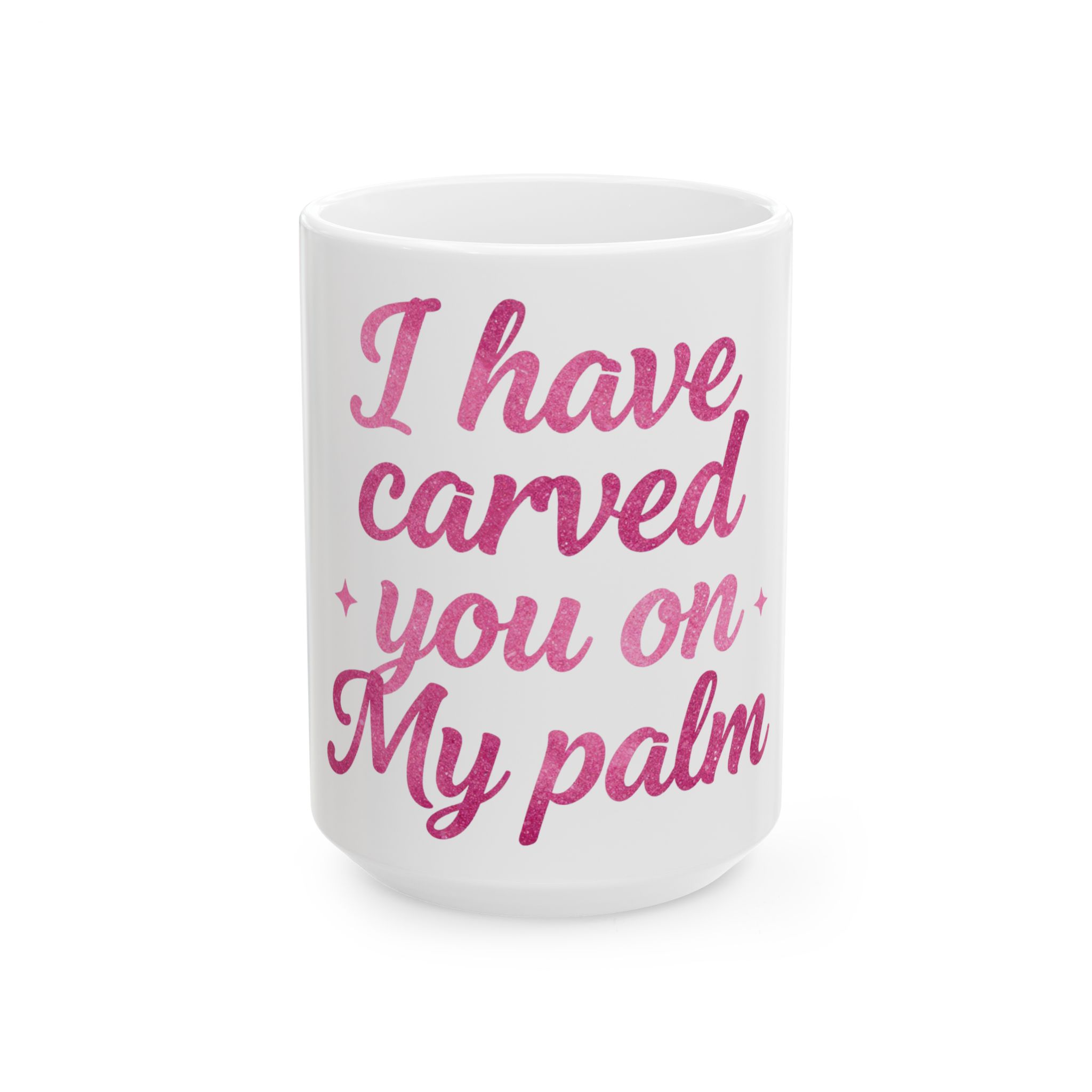 I Have Carved You on My Palm – Isaiah 49:16 | Script Pink Mug Typography, Ceramic Coffee Cup - Image 5